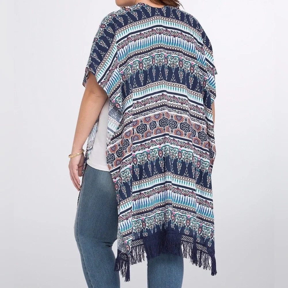 Torrid Bohemian Fringe Kimono Cardigan with matching dress
